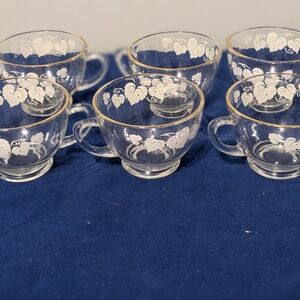 Vintage 6 Glass Anchor Hocking #76 Grape Clear